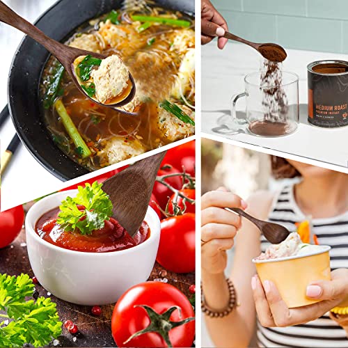 Houten lepel 6 stuks, honinglepel natuurlijke, kleine houten lepel, handgemaakte houten lepel, koffielepel voor warme chocolademelk, keukenaccessoires 5