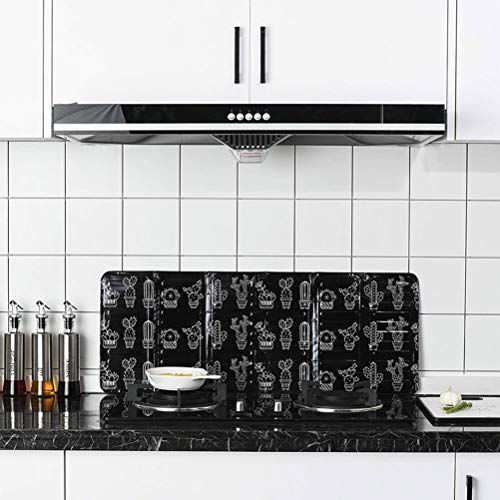 QCSTORE Splash Guard, Opvouwbaar, Niet-Stick Coating, Splash Guard, Olie Gas Fornuis, Deksel, Splash Proof Panelen, Gasfornuis, Schild voor Keuken, Casserole, Olie, Gasfornuis, Vaatwassers 3