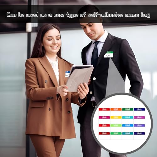 Verpakking van 160 7,5 x 5 cm Naam Sign Stickers Rechthoek Schrijfbaar Hallo Mijn naam is Stickers voor school, kantoor of thuis 4
