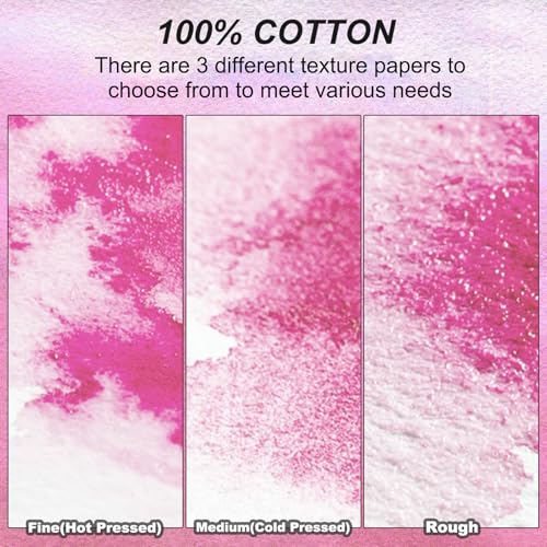 100 vellen aquarel ansichtkaarten, 100% katoen 100 x 15 cm blanco losse hoeken aquarelpapier postkaarten ruw voor mailing kunst schilderen tekening, 150 lbs/300 g/m2 (rood) 4