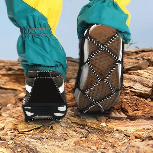 Snow Spikes voor schoenen anti-slip ijstractie schoenen, roestvrij staal veren en rubberen banden, verstelbare en draagbare schoenen handgrepen, Geschikt voor klimliefhebbers, EU 4