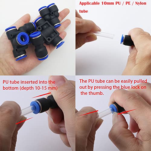 13-Piece Quick Coupling Air Push Kit, slang aansluiting, voor 10 mm PU/PE/Nylon Tube (Type Y + T + L + I + Combinatie slangventiel) 3