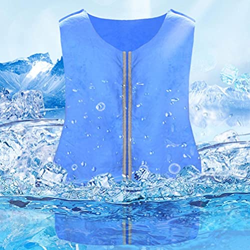 Koelvest, Unisex Zomer Koelvest, Ice Pack Vest Persoonlijke koeling Koud Vest Sport Vest Body Koeling voor Vissen Fietskok, Blauw, One Size