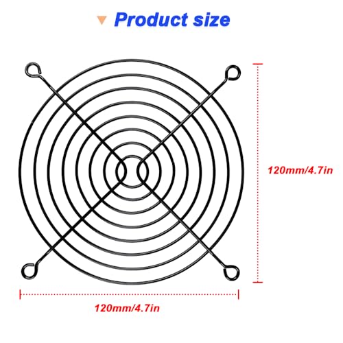 120mm Zwarte Finger Grille Fan Grille voor PC 120mm PC Beschermhoes met Schroeven Rubber PC Ventilator Schroef (4PCS) 3