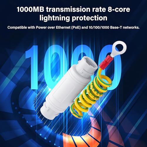 RJ45 PoE Extender - 10/100/1000Mbps Gigabit IP66 Waterdicht, Lightning Protection 5kA, Outdoor PoE Repeater voor het uitbreiden van PoE Afstand tot 250m 3