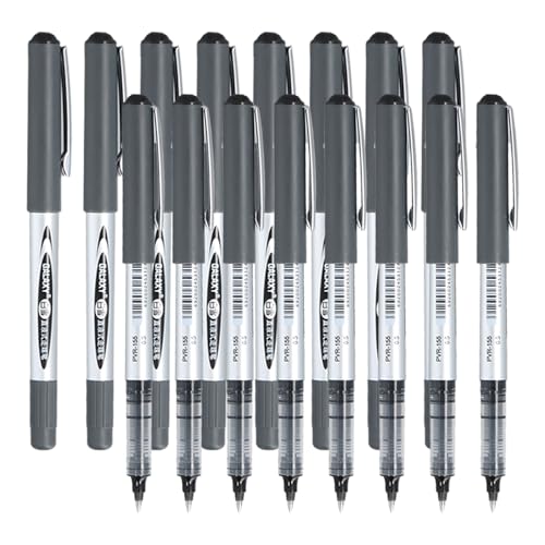 16 stuks Rollerball Pennen Zwarte inkt, 0,5mm Quick Dry Ballpoint Pennen, Liquid Ink Rollerball Pen voor Notebook Bullet Journal Sketch, Black Gel Pennen Schrijven Pennen voor School Office Home