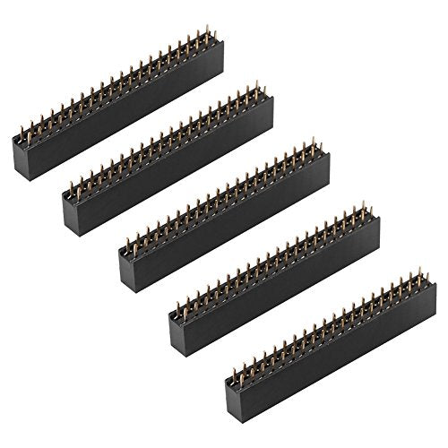 5Stuks Vrouwelijke Pin Headers, 2x20 Pins 2,54M Pitch Vrouwelijke dubbele rij korte Pin Headers Circuit Board Pin Header voor Raspberry Pi
