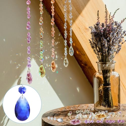 Teardrop Crystal Chandelier Hangers Kralen, 10st 165mm Lengte 38mm Kroonluchter Prims Onderdelen Ornamenten Hangen Kralen voor DIY Kunst Ambachten Decoratie, Blauw 5