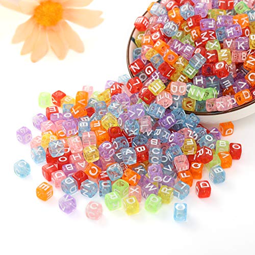 Acryl brief kralen 1000 st 6mm witte kralen zwarte letters alfabet kralen A tot Z kubus voor DIY het maken van armbanden ketting sieraden 4