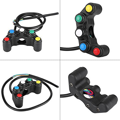 Koplampschakelaar Relais Universele 22mm motorhendel 5 in 1 Hazard rem mistlicht Hoorn AAN/UIT Switch 5