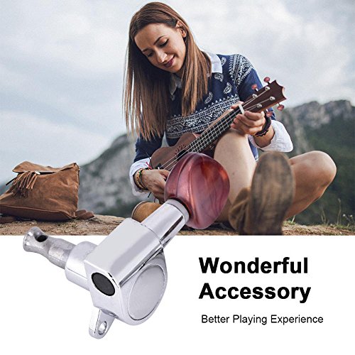 Ukulele String Tuning Pegs, 2L2R Geschlossene Locking Tuner Rot Runde Mechaniken f ̈1r Ukulele