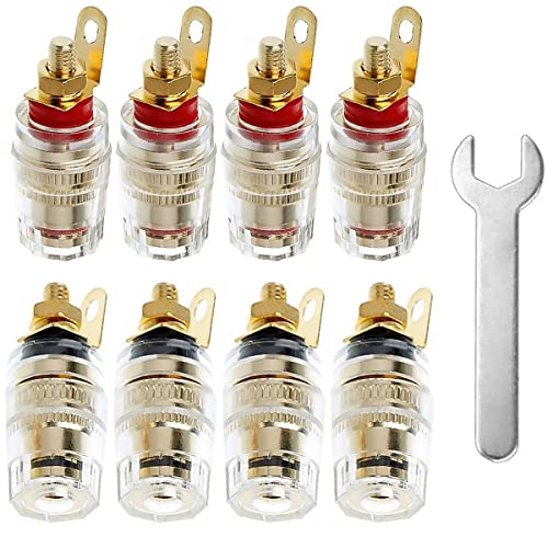 8Pcs 4mm Banana Plug Connection Pole Speaker Terminal Versterker Connector voor luidspreker Pole Clamp, HiFi Boxen, Versterkers, AV Ontvanger, Eindniveaus