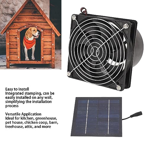 Zonne-uitlaatventilator Efficiënte warmtedissipatie Ventilatie 50W Zonnepaneel Ventilatieset 5 tot 12V voor Keuken Greenhouse Pet House Kippen Coop Barn