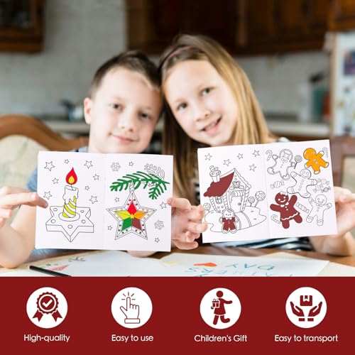 10Stuks Mini Kerstmis Kleurplaten voor kinderen 10.5 x 14.8cm Kerstmis Kleurenpakket voor Kerstmis Kids Art Activity Kerstmis Stocking Party Bag Fillers 4