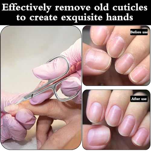 Vingernagelschaar, gebogen Tip Nagelschaar, Roestvrij staal, Precisie Schaar, Nagelschaar, Linkshandig, voor het knippen van oud cuticles of gezichtshaar (10 x 5 cm) 4