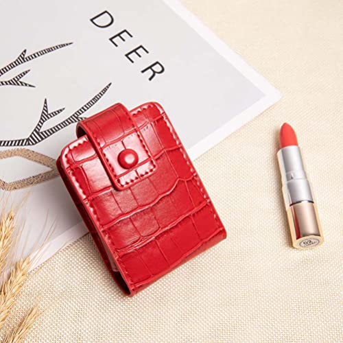 Portable Lipstick Cover met Spiegel voor Portemonnee PU Leather Lipstick Organizer Past 3 Lipsticks Makeup Pouch Storage Organizer Coin Portemonnee voor reizen 3