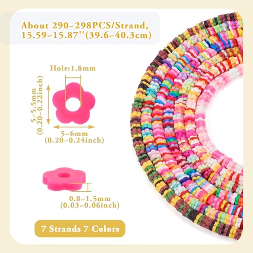 7 onderdelen Polymeer Kleikralen Disc Coin Pastel Kralen Bloem Klei Kralen voor DIY Hawaii armband oorbellen sieraden maken 3