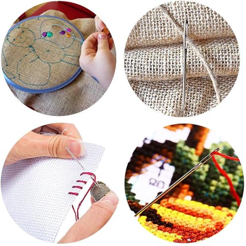 Naainaalden, Dujelixa wol naalden zilver, stop naalden (10 stuks*2*70 mm + 10 stuks*2*60 mm + 10 stuks*1.25*52 mm) + elleboog pincet, naalden geschikt voor kruissteek, lint borduurwerk 5