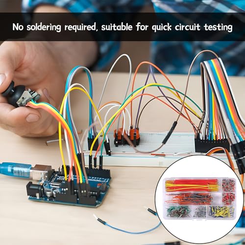 Breadboard Jumper Wire Set, Breadboard Jumper Kabel Kit, Breadboard Jumper Kabelbruggen, Breadboard Jumper Wire Man naar man Gesorteerd met plastic doos, voor Plugboard, 14 verschillende 4