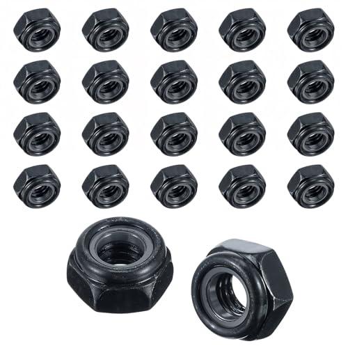 Verpakking van 20 DIN 985 Ultra High Strength M8 Hex Nuts, Lock Nuts A2 V2A Roestvrij staal, Zelfvergrendelende Noten, Hexagon, Roestvrij staal Noten, Stop Noten, Lock Nuts (M8)