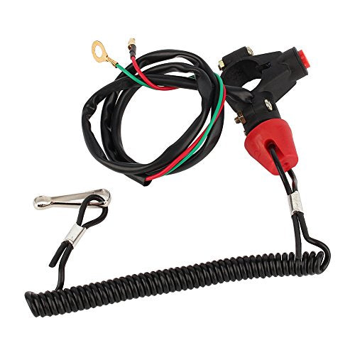 Universele Boot Outboard Stop Switch Veiligheid Tether Lanyard 12V 2-banden Motorfiets Motor Aan Uitschakelaar ATV Quad Dirt Bike Handlebar Mount Tether Automotive Switches, Kleur: wit 3