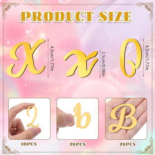 64 st Acryl Cake Alfabet nummers Topper, DIY Aangepaste Cake Topper Gepersonaliseerde A-Z Alfabet Decoratie voor Cake Toppers met A-Z Letter set voor aangepaste baby douche 3
