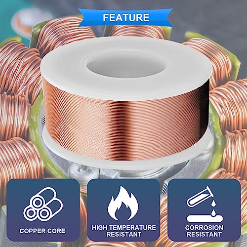 22AWG Magnetische draad 0,65mm Diameter Geëmailleerd koperdraad 150g 50m 0,05mm Geïsoleerd 155°C hittebestendig winddraad voor motortransformatoren met 10mm hoog 4