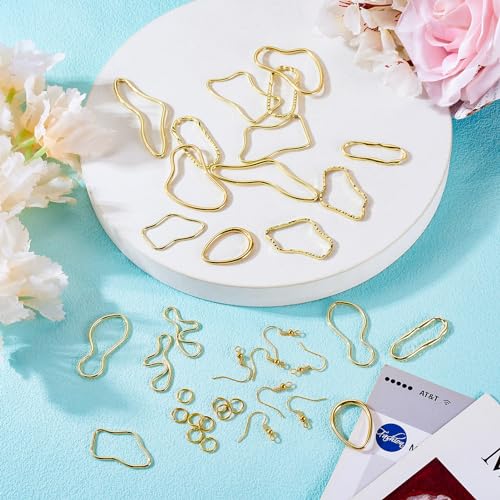 Golden Hoops oorbel Oval & Teardrop Dangle oorbellen Chic Franse oorbellen onregelmatige geometrie oorbellen Holle oorbellen set voor DIY vrouwen meisjes oorbellen 3