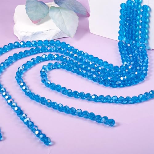 268 st. Blue Facet Glazen Kralen Crystal Kralen Bulk 10mm Kralen Ronde Facet Kralen Cuentas De Cristal armband Kralen Spacer Kralen Losse Kralen voor sieraden maken DIY 3
