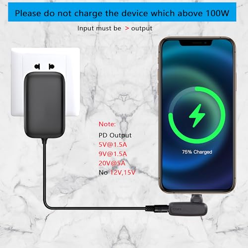 PD DC6330 naar Type C Power Adapter 100W DC 6.3mm x 3mm Bushing naar USB C Plug, Uilt-in met inductiechip voor tabletten 4