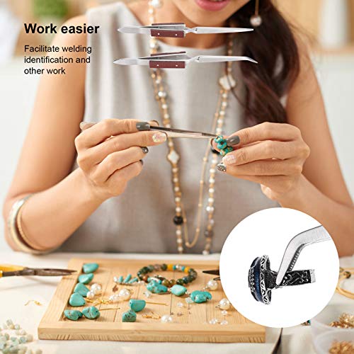 2Pcs Cross Locking Tweezers - Gebogen Tip en rechte Soldeer Tweezers voor Juweliers - Cross Lock Soldeergereedschap