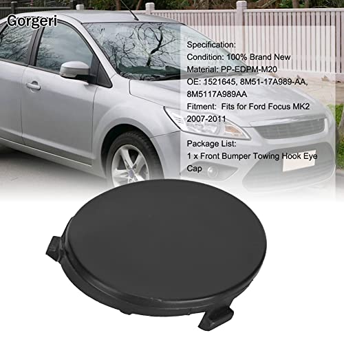 Front Bumper Tow Bar Eye Cap 1521645,8M51-17A989-AA Black Front Bumper Hook Eye Cover Past voor Focus MK2 2007-2011