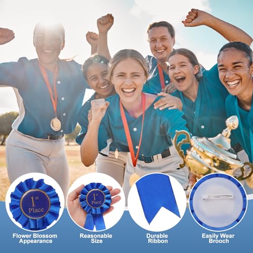 9 sts award linten, 1e plaats trofee erkenning lint winnaar prijs linten deelname medaille linten voor competitie sport evenement, blauw 3