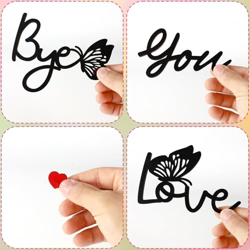 Love You Bye Teken boven deur, Wooden Door Topper Love You Bye Wall Sign Decoration for Home Entrance Corridor Windows Farm Wall Art 3