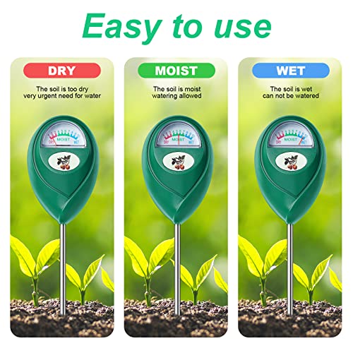 Bodemvochtigheidsmeter, nauwkeurige bodemvochtigheidsmeter en bodemtester, tuinlandbouw, vochtmeter, compacte en lichtgewicht, geschikt voor binnen- en buitentuinen, enz., 2 stuks 3