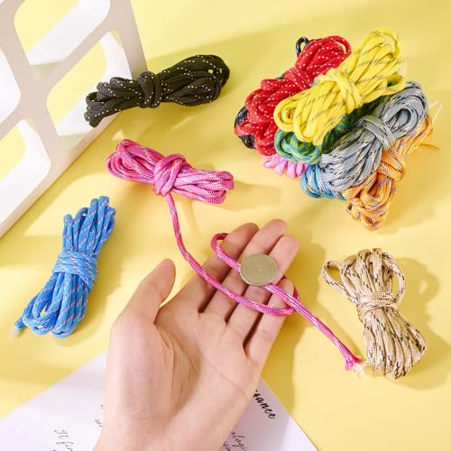 24 Meter Cores Polyester 4mm Brede Spandex Touw Armbanden maken Cords 12 Kleuren Ambacht Cords voor DIY armband Keychains hangen ornamenten 5