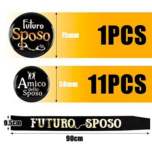 13 stuks bachelorette Party Gadget Groom Sash Future Groom Brooch 11 Pieces Brooches Vriend van de bruidegom verpakking Groom to Be Bachelorette Party for Party, Bruiloft, Engagement