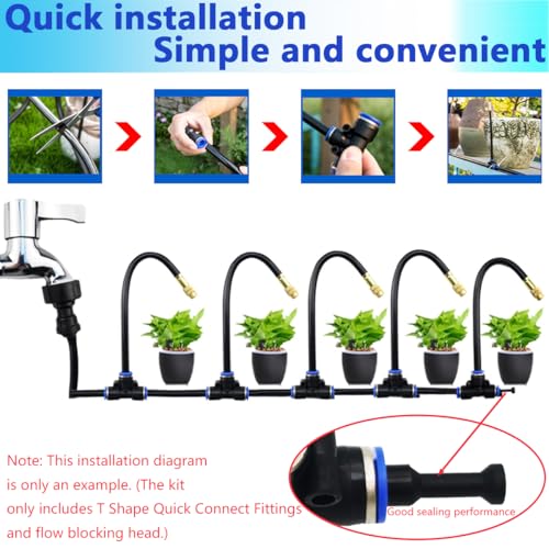 42 st Pneumatische Accessoires Kit, Push-in Connector Kit Inclusief T Type Quick Couplings, Push-in Fitting Choke Plugs, Geschikt voor 8mm Pneumatische Gereedschappen 3