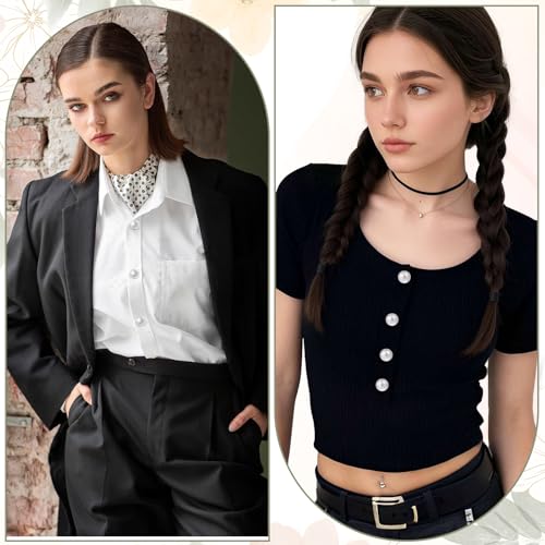 40 st Pearl Knoppen voor Naaien, 10mm White Pearl Knoppen voor Vrouwen, Decoratieve Ronde Knoppen met Shank voor Kleding, Jurken, Overhemden, DIY Ambachten 4