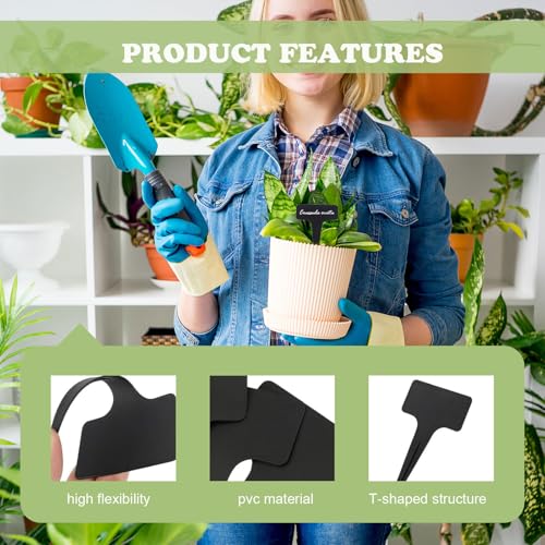 Verpakking van 120 plantenborden voor het schrijven, outdoor plantenborden, weerbestendig, 6 x 10 cm, T-type, weerbestendig, plastic, geschikt voor tuin, fruittuin, groenten, fruit en naametiketten met 3