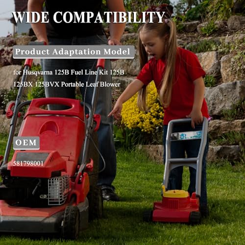 Brandstofleiding 581798001 Air Filter Kit voor Husqvarna 125B Fuel Line Kit 125B 125BX 125BVX Draagbare bladblower met brandstoffilter Grommet Primer Bulb Spark Plug 3