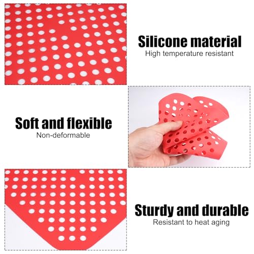 3 stuks Siliconen Air Fryer Pads, Air Fryer Liners Vierkante Siliconen Matten voor Air Fryer, Niet-Stick Coating Herbruikbare Siliconen Air Fryer Accessoires met Penselen voor Keuken 3
