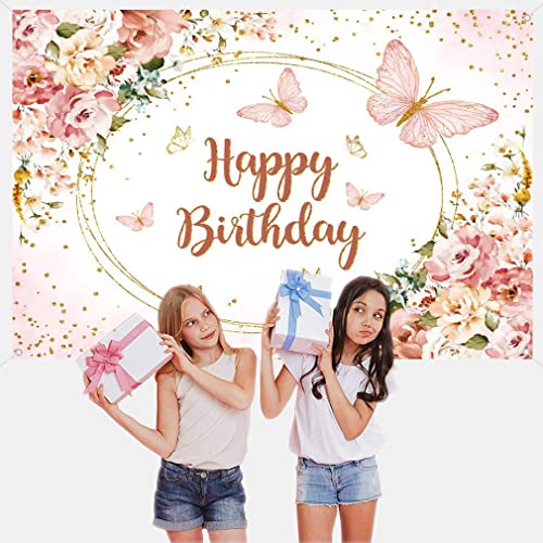 Verjaardagsachtergrond, aquarel, bloemen, polka stippen, verjaardag, fotografie, achtergrond, baby, meisjes, gelukkig, verjaardag, feest, decoratie, benodigdheden, 150cm 5