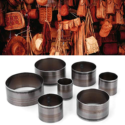 Lederen sterven snijgereedschappen, 7 stuks lederen sterven snijden Set, Circular Die Cut, Rubber Vezel Siliconen Holle Cutter, Die Snijgereedschap Set