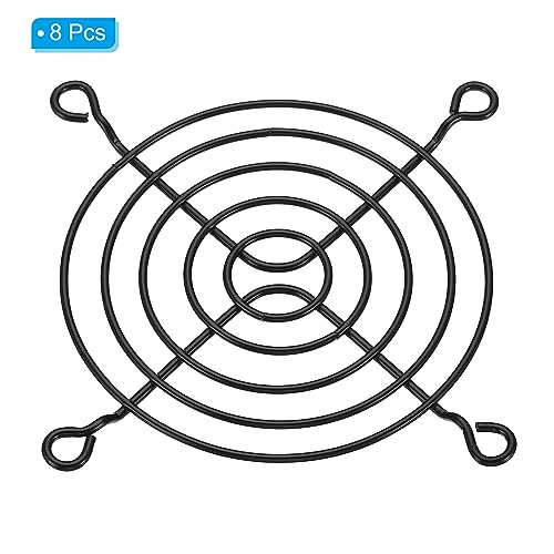 80mm Fan Finger Grill, 8 Pack Metal Grill Protector Guard Ventilator beschermhoes voor 80x80mm Uitlaatventilatoren voor apparatuur Computer DIY, zwart 3