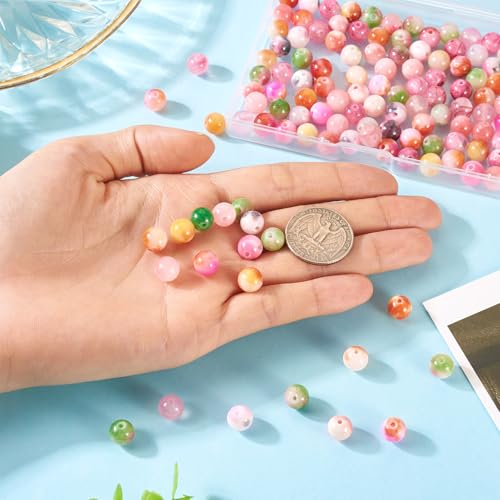 120 st. Natuurlijke Perzische Jade Kralen 8mm Ronde Jade Spacer Kralen Kleurrijke Stone Kralen Bulk voor DIY armband ketting Enkelband sieraden maken 5