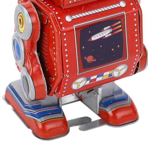 Wind Up Vintage Robot Retro Classic Clockwork Speelgoed voor Cafe Bar Restaurant (Rood) 4