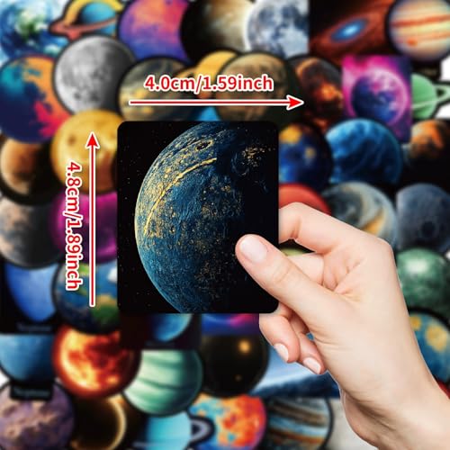 Planet Stickers voor jongeren en volwassenen, 50 stuks, vliegtuig, zonnitelsel, vinyl stickerset, auto, motorfiets, fiets, skateboard, snowboard, bagage, laptop, koffer, roer, motorfiets, computer 4