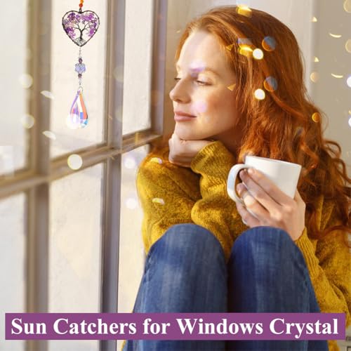 Zonvanger kristal hanger voor gordijnen, mooie bomen van het leven, therapeutische glazen geschenken, amethist van de regenboog fabrikant Sun Catcher voor opknoping tuin ramen