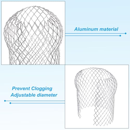 Goot Guard, 4 Stuks 7 Inch Aluminium Downpipe Filter Strainer, Anti-blocking Line Cover Drain Cover Downspout Beschermer voor Clogging bladeren Rubble 5